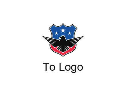 eagle over a badge with the American flag pattern