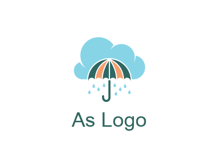 clouds raining over an umbrella