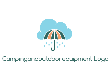 clouds raining over an umbrella