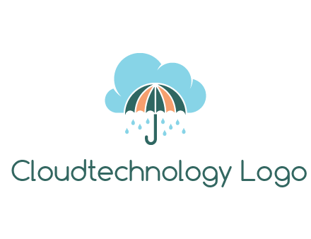 clouds raining over an umbrella