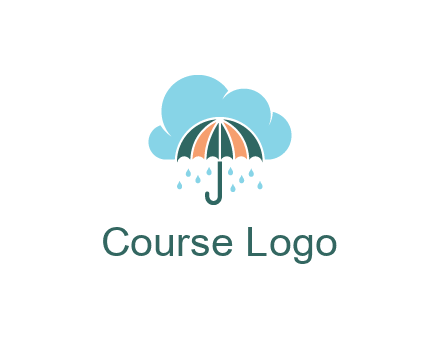 clouds raining over an umbrella