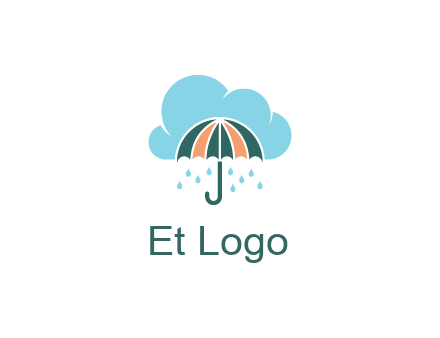 clouds raining over an umbrella