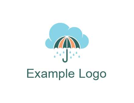clouds raining over an umbrella