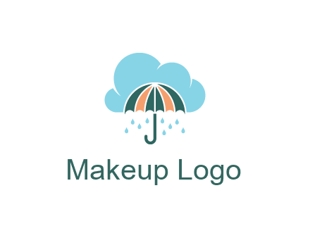 clouds raining over an umbrella