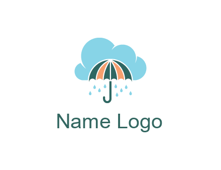 clouds raining over an umbrella