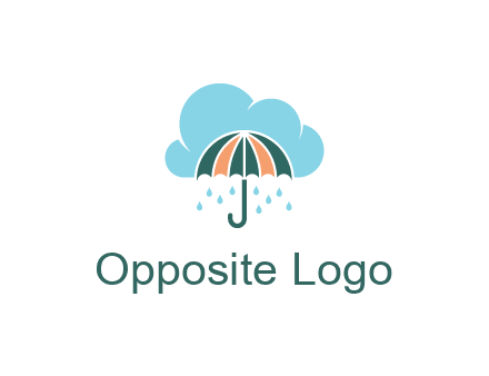 clouds raining over an umbrella