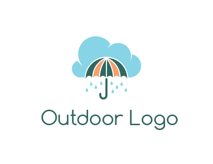 clouds raining over an umbrella