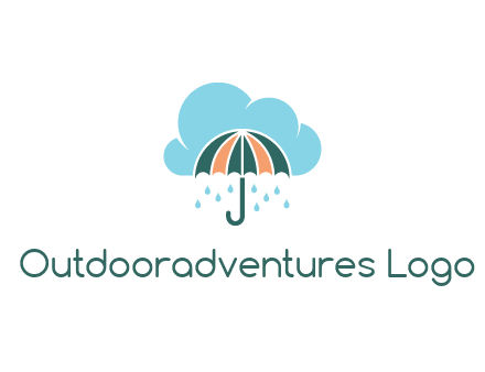 clouds raining over an umbrella