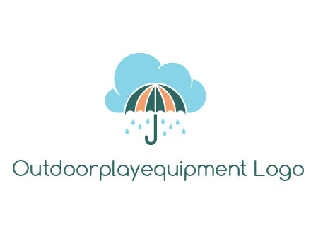 clouds raining over an umbrella