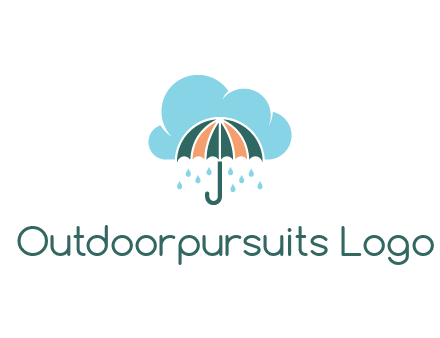 clouds raining over an umbrella