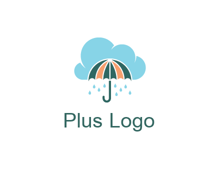 clouds raining over an umbrella