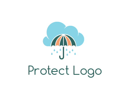 clouds raining over an umbrella