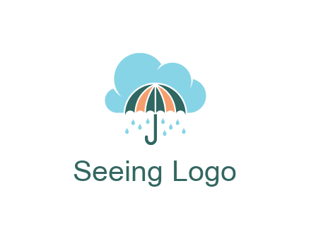 clouds raining over an umbrella