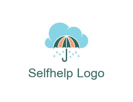 clouds raining over an umbrella