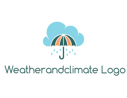 clouds raining over an umbrella