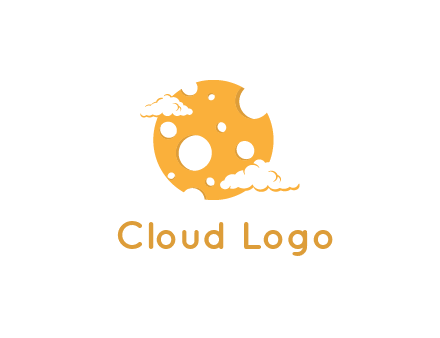 moon mad of cheese logo with clouds