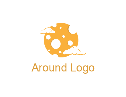moon mad of cheese logo with clouds
