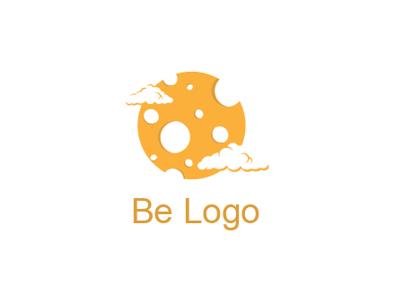 moon mad of cheese logo with clouds