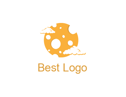 moon mad of cheese logo with clouds