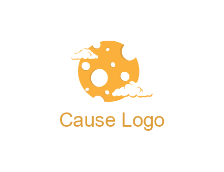 moon mad of cheese logo with clouds