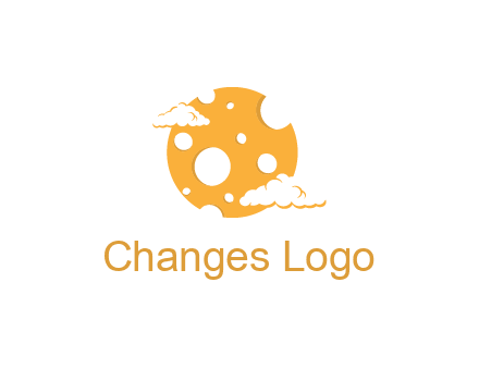 moon mad of cheese logo with clouds