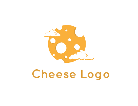 moon mad of cheese logo with clouds