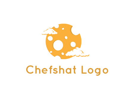moon mad of cheese logo with clouds
