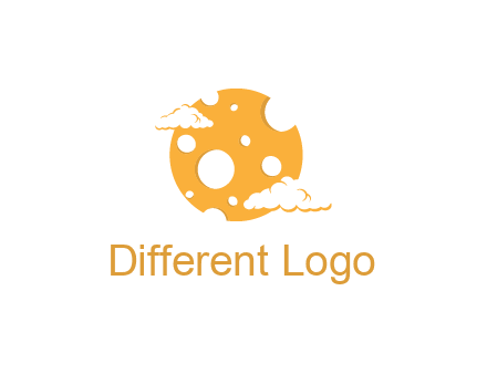 moon mad of cheese logo with clouds