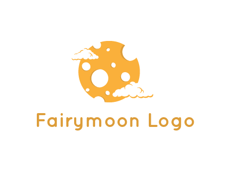 moon mad of cheese logo with clouds