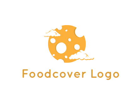 moon mad of cheese logo with clouds