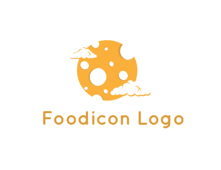 moon mad of cheese logo with clouds