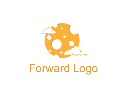 moon mad of cheese logo with clouds