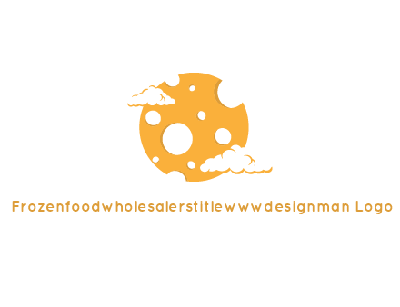 moon mad of cheese logo with clouds