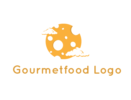 moon mad of cheese logo with clouds