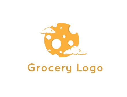 moon mad of cheese logo with clouds