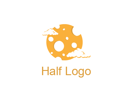 moon mad of cheese logo with clouds