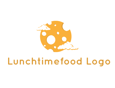 moon mad of cheese logo with clouds