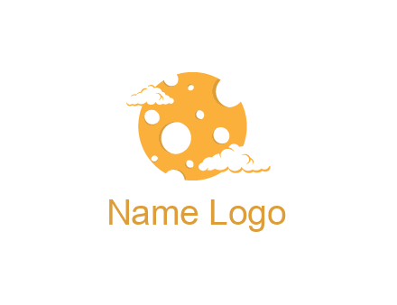 moon mad of cheese logo with clouds