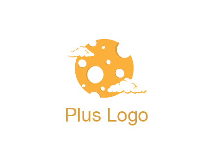 moon mad of cheese logo with clouds