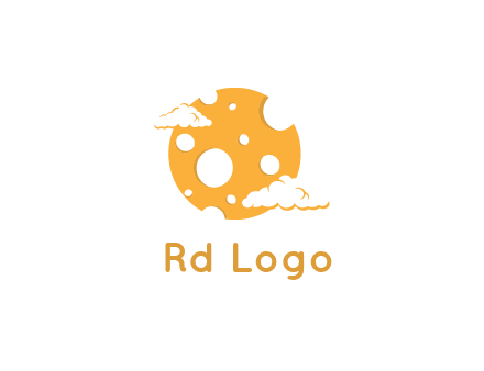 moon mad of cheese logo with clouds