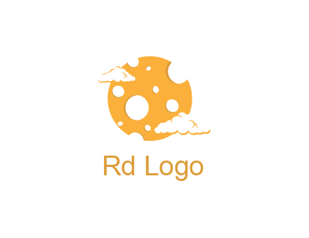moon mad of cheese logo with clouds