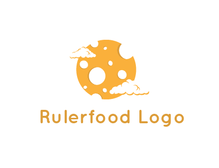 moon mad of cheese logo with clouds