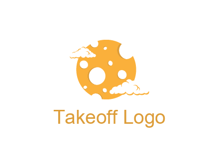 moon mad of cheese logo with clouds