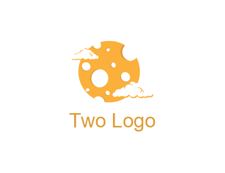 moon mad of cheese logo with clouds