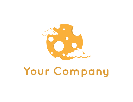 moon mad of cheese logo with clouds