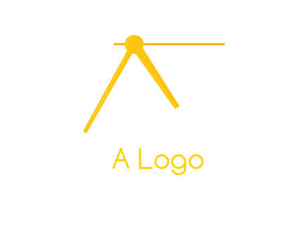 Letter A incorporate by clock pointer logo