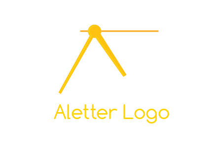 Letter A incorporate by clock pointer logo