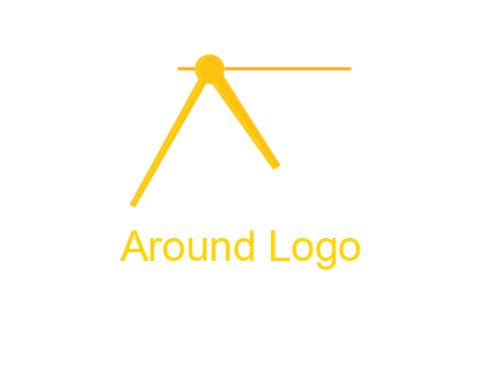 Letter A incorporate by clock pointer logo