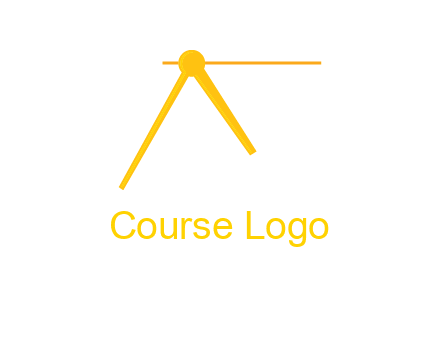 Letter A incorporate by clock pointer logo