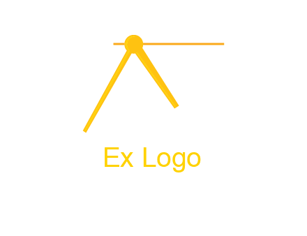 Letter A incorporate by clock pointer logo